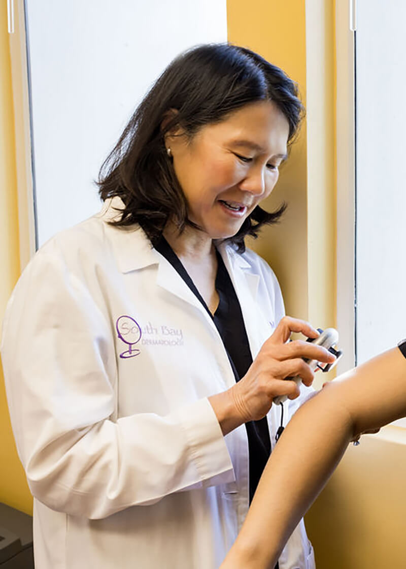 Dermatologist at work