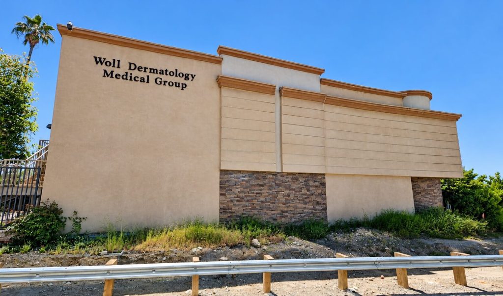 The Woll Dermatology Medical Group building at 9301 Central Avenue, home of Golden State Dermatology in Montclair