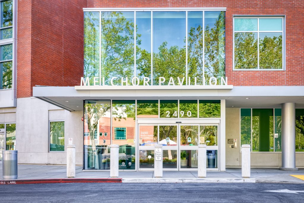 The Melchor Pavilion entrance at 2490 Hospital Drive, home of The Menkes Clinic in Mountain View